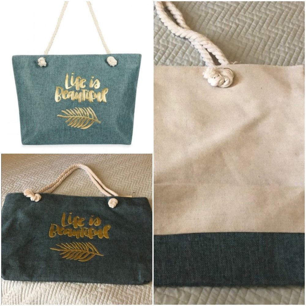 OVERSIZED 2 TONE TOTE BAG - Picture 8 of 9